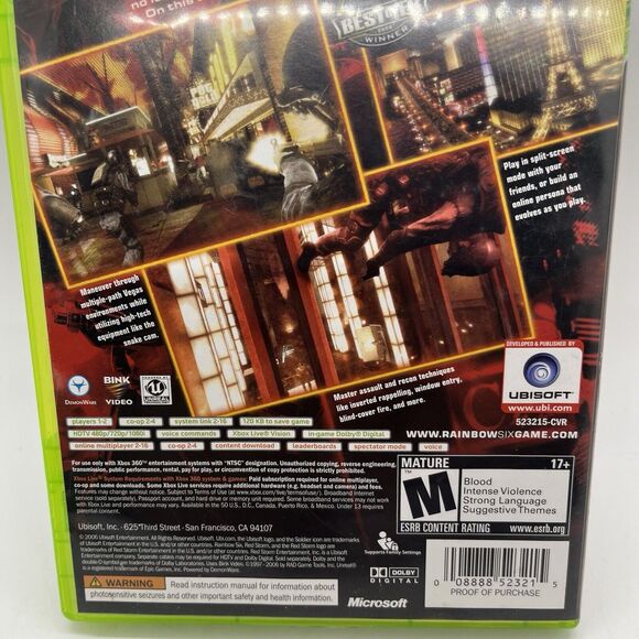 Tom Clancy's Rainbow Six: Vegas (Microsoft Xbox 360, 2006) Complete With Manual - Picture 6 of 8